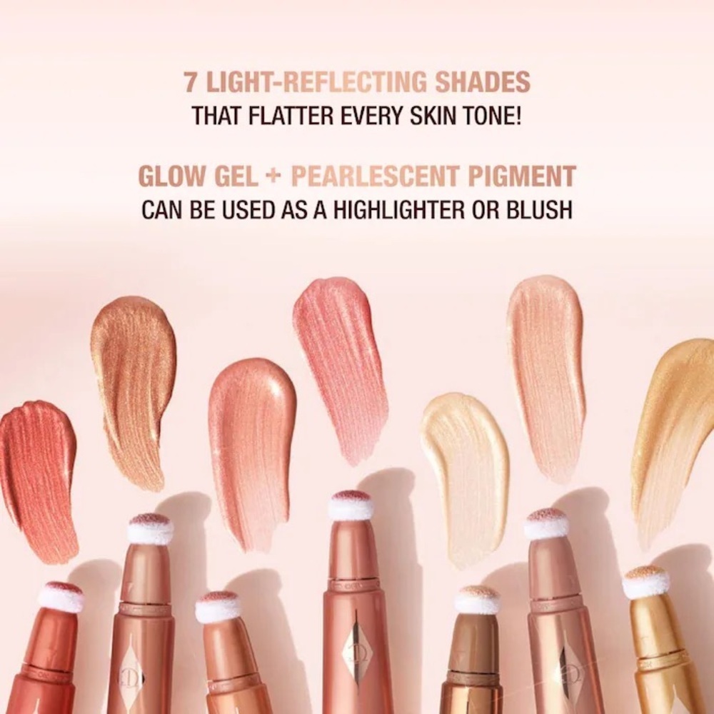 Charlotte Tilbury Beauty Light Wand  Highlighter Original Pillow Talk NIB 12ml - Picture 8 of 9